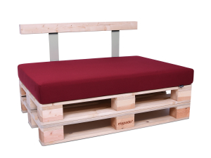 Palettenkissen Sunline Uni 80x60x12 Premium (Outdoor) bordeaux