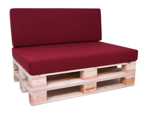 Palettenkissen Sunline Uni 60x42x8 Premium (Outdoor) bordeaux