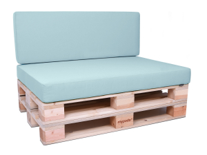 Palettenkissen Sunline Uni 120x42x8 Premium (Outdoor) eisblau
