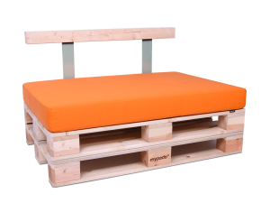 Preview: Palettenkissen Sunline Uni 120x42x8 Premium (Outdoor) orange-1