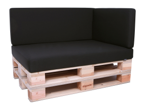 Palettenkissen Sunline Uni 72x42x8 Premium (Outdoor) schwarz