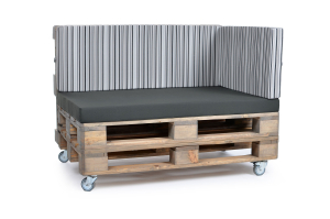 Palettenseitenrückenkissen Sunline Stripes 72x42x8 anthrazit