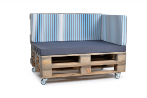 Palettenseitenrückenkissen Sunline Stripes 72x42x8 blau