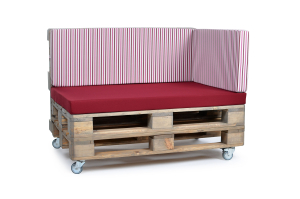 Palettenseitenrückenkissen Sunline Stripes 72x42x8 bordeaux