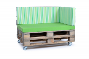 Palettenseitenrückenkissen Sunline Stripes 72x42x8 grün