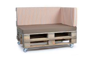 Palettenseitenrückenkissen Sunline Stripes 72x42x8 orange