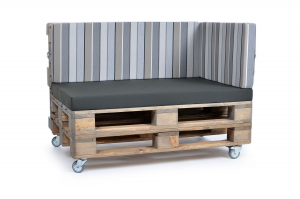 Palettenseitenrückenkissen Sunline Stripes 72x42x8 taupe