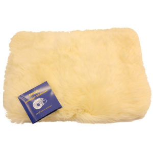 Sitzauflage aus Lammfell hochwollig rechteckig 30x40cm champagner