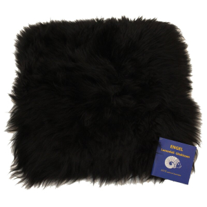 Sitzauflage Diana aus Lammfell hochwollig Schwarz 30x30cm