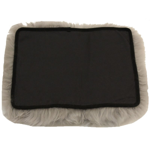 Sitzauflage aus Lammfell hochwollig rechteckig 30x40cm silbergrau