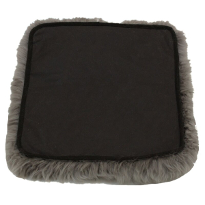 Sitzauflage Diana aus Lammfell hochwollig Silbergrau 30x30cm-1