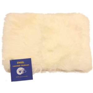 Sitzauflage Diana aus Lammfell hochwollig Weiss 30x30cm
