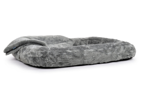 Hundebett Spring Fake Fur 110x90 cm grau