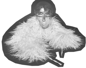 Tibet Lammfell Boa Schal weiss-weiss