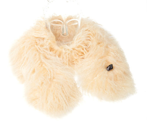 Tibet Lammfell Boa Schal hell beige