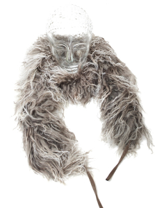 Tibet Lammfell Boa Schal silber grau (Tops)
