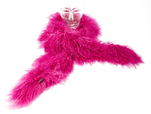 Tibet Lammfell Boa Schal hell pink / lila