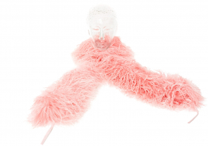Tibet Lammfell Boa Schal rosa / weiss (Tops)