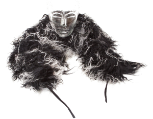 Tibet Lammfell Boa Schal schwarz (Tops)