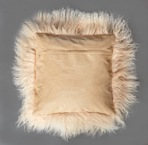 Tibet Lammfell Kissen Kissenbezug Hellbeige (Tops) unten