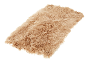 Tibet Lammfell Teppich rechteckig camel