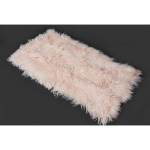Tibet Lammfell Teppich rechteckig hellbeige / gelbbeige