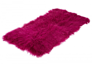Tibet Lammfell Teppich rechteckig pink / lila