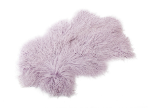 Tibet Lammfell Teppich Naturform hell lila