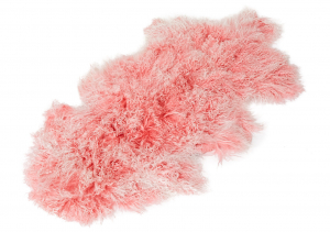 Tibet Lammfell Teppich Naturform rosa (Tops)