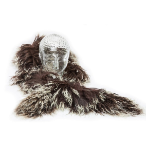 Tibetlammfell Kragen 75 cm dunkelbraun Tops