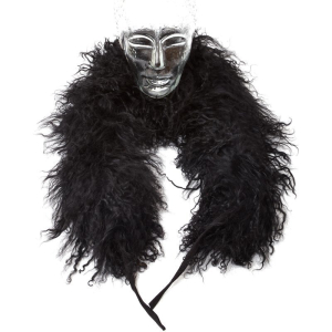 Tibetlammfell Kragen 75 cm schwarz