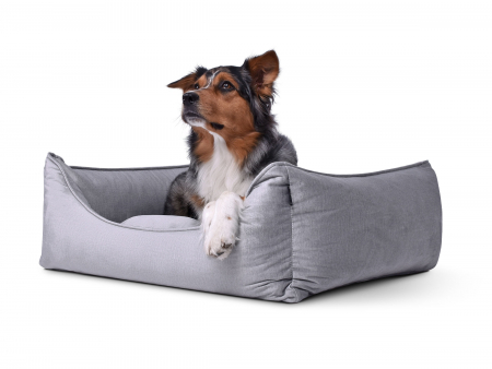 Hundebett Dreamcollection Velvetline silver