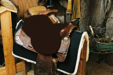 Sattelsitzbezug western Lammfell moccabraun