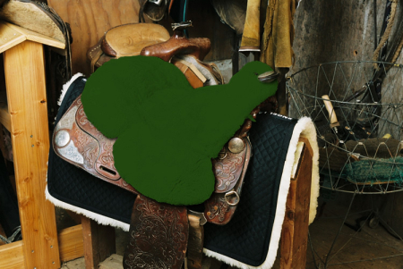 Sattelsitzbezug western Lammfell grün
