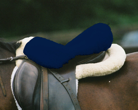 Sattelsitzbezug englisch Lammfell marine blau