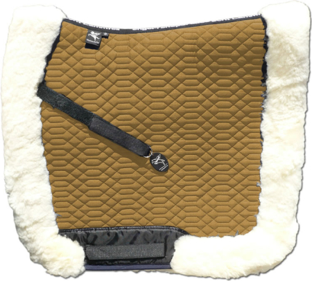 Schabracke Lammfell Kranz Stofffarbe camel
