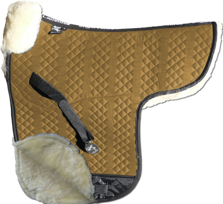 Satteldecke Lammfell komplett Stoff Farbe camel