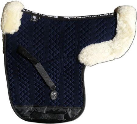 Satteldecke aus Lammfell Stofffarbe marine blau