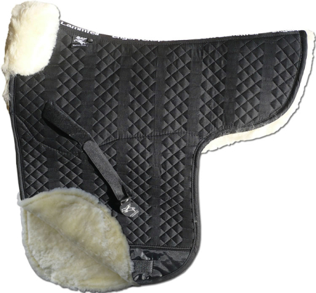 Satteldecke Lammfell komplett Stoff Farbe schwarz