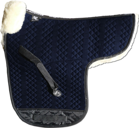 Satteldecke aus Lammfell Stofffarbe marine blau