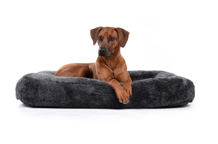 Hundebett Spring Fake Fur 130x110 cm anthrazit