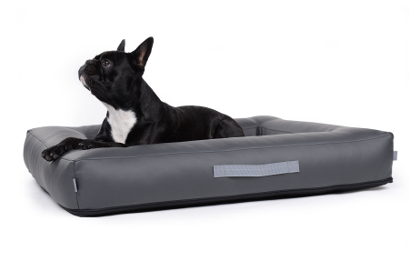 Montreal Hundebett Kunstleder grau 130x110 cm