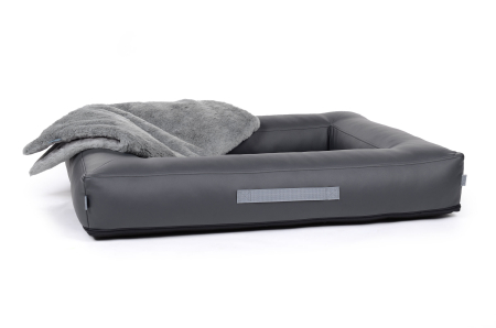Montreal Hundebett Kunstleder grau 130x110 cm
