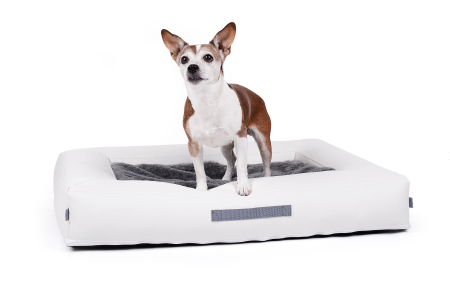 Montreal Hundebett Kunstleder weiss 130x110 cm