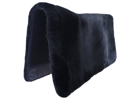 AirTec Lammfell Westernpad mit Funktionsgewebe wirbelsäulenfrei Stofffarbe schwarz