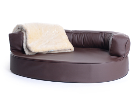 Hundebett Atlanta Kunstleder 130x110 cm braun