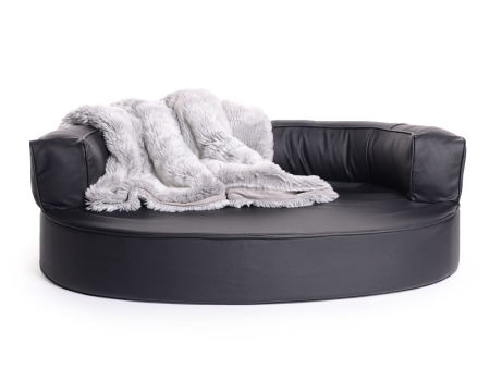 Hundebett Atlanta Kunstleder 70x50 cm schwarz-1
