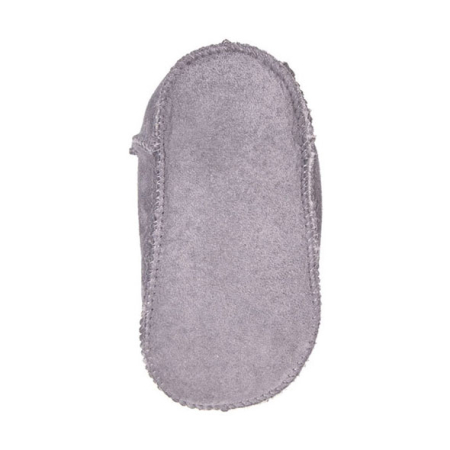 Lammfell Babyschuhe einfacher Klettverschluss grau-weiss-4