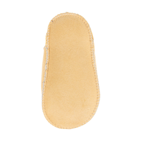 Lammfell Babyschuhe einfacher Klettverschluss mustard-4