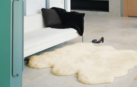 Schaffell Teppich 6-fach 180 x 160 cm beige